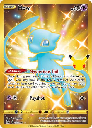 Mew (Secret) 25/25 - Celebrations Holofoil