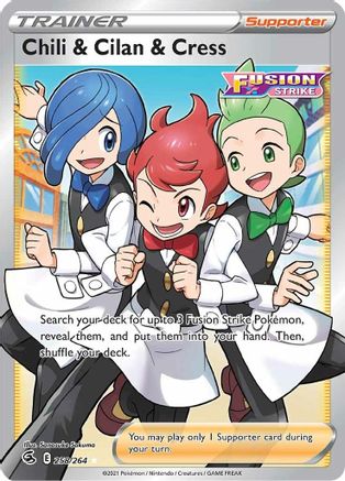 Chili & Cilan & Cress (Full Art) 258/264 - SWSH08 Fusion Strike Holofoil