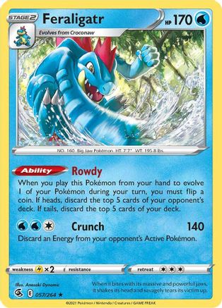 Feraligatr 57/264 - SWSH08 Fusion Strike Reverse Holofoil