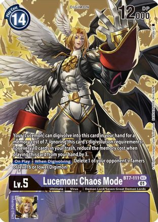 Lucemon: Chaos Mode (Alternate Art) (BT7-111) - Next Adventure Foil