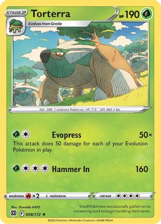 Torterra 8/172 - SWSH09 Brilliant Stars Reverse Holofoil