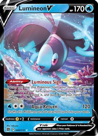 Lumineon V 40/172 - SWSH09 Brilliant Stars Holofoil