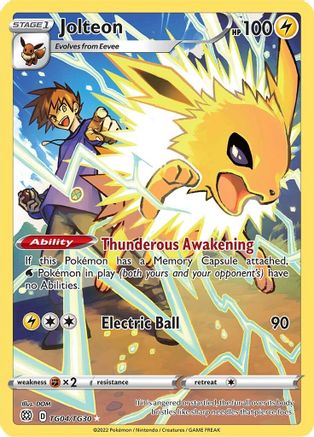 Jolteon TG04/30 - SWSH09 Brilliant Stars Trainer Gallery Holofoil