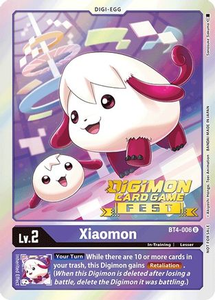 Xiaomon (Digimon Card Game Fest 2022) (BT4-006) - Great Legend Foil