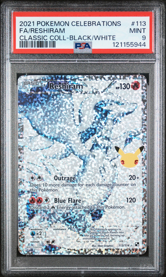 Reshiram Full Art Celebrations #113 PSA 9