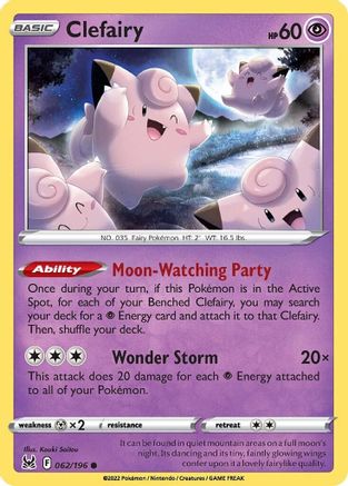 Clefairy 62/196 - SWSH11 Lost Origin Reverse Holofoil