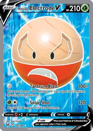 Hisuian Electrode V (Full Art) 172/196 - SWSH11 Lost Origin Holofoil