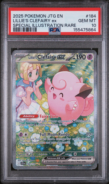 POKEMON JOURNEY TOGETHER LILLIE'S CLEFAIRY EX SIR PSA 10