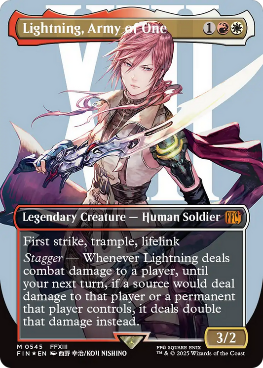 Lightning, Army of One (Borderless) (Surge Foil) (FIN-545) - FINAL FANTASY Foil