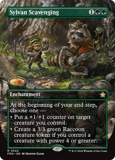 Sylvan Scavenging (Borderless) (FDN-342) - Foundations: (enchantment) (Borderless) Foil