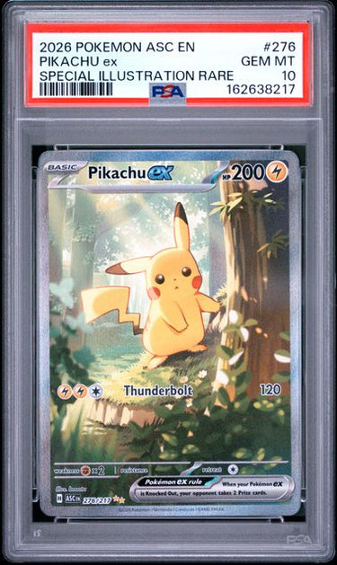Pikachu EX Ascended Heroes 276/217 Special Illustration Rare PSA 10