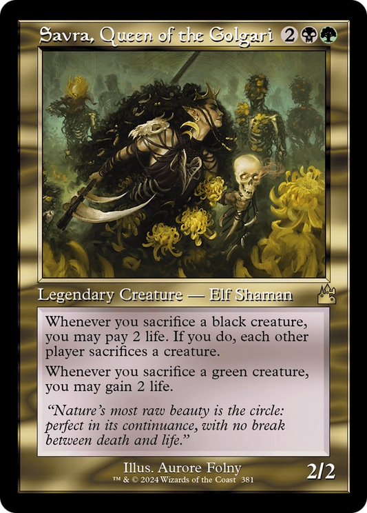 Savra, Queen of the Golgari Retroframe