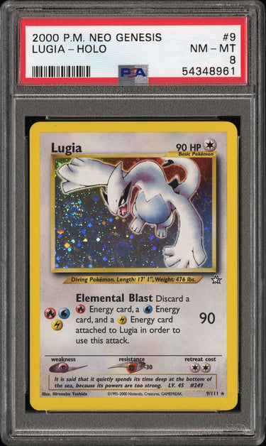 Lugia Holo Neo Genesis #9 Unlimited PSA 8