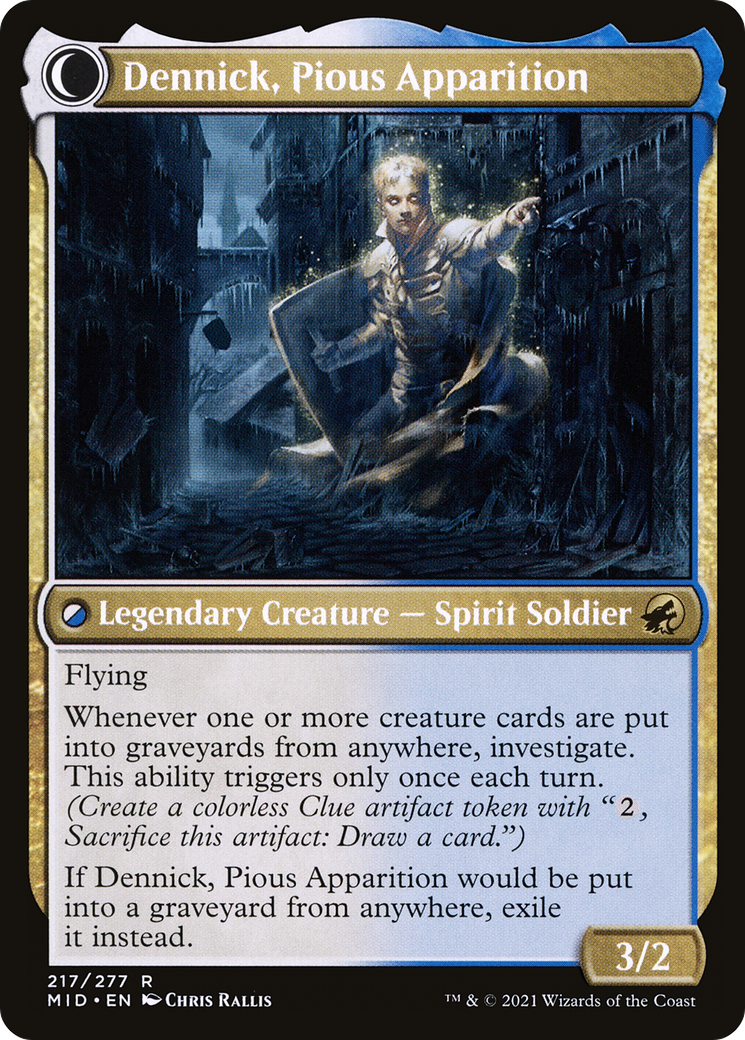 Dennick, Pious Apprentice // Dennick, Pious Apparition (MID-217) - Innistrad: Midnight Hunt: (Double Faced Transform)