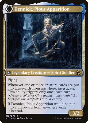 Dennick, Pious Apprentice // Dennick, Pious Apparition (MID-217) - Innistrad: Midnight Hunt: (Double Faced Transform)