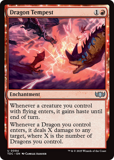 Dragon Tempest (TDC-094) - Commander: Tarkir: Dragonstorm: (enchantment)