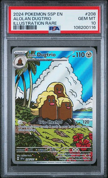 Alolan Dugtrio Illustration Rare #208 PSA 10