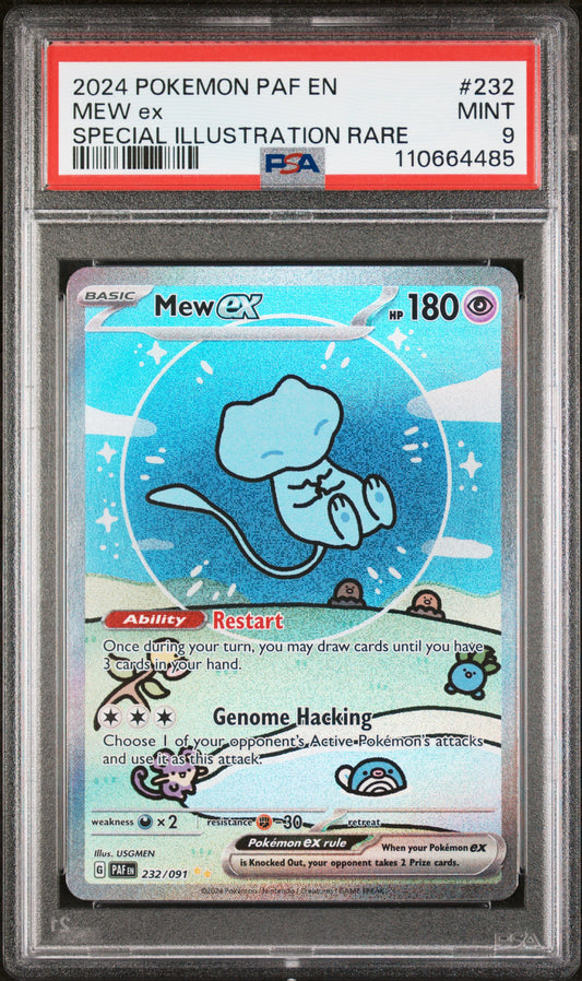 Mew ex Paldean Fates Special Illustration Rare #232 PSA 9