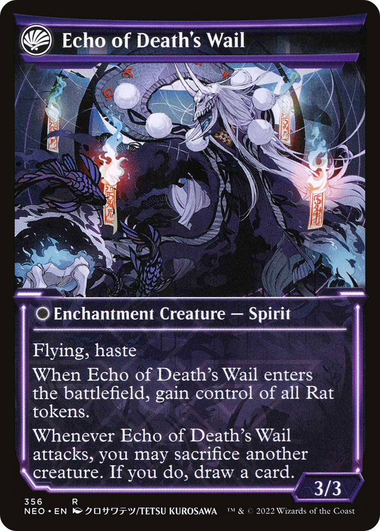 Tribute to Horobi // Echo of Death's Wail (NEO-356) - Kamigawa: Neon Dynasty: (Showcase, fandfc) Foil
