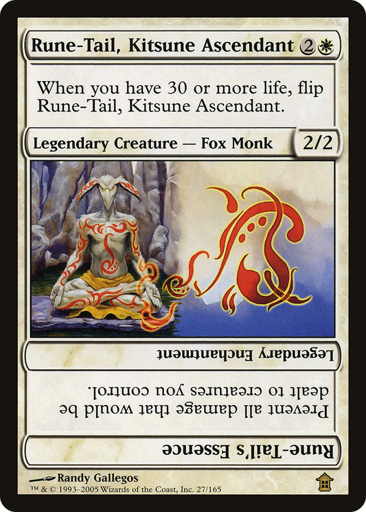 Rune-Tail, Kitsune Ascendant // Rune-Tail's Essence (SOK-027) - Saviors of Kamigawa Foil