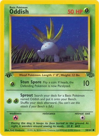 Oddish 58/64 - Jungle 1st Edition