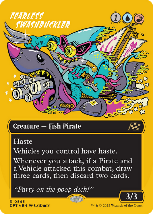 Fearless Swashbuckler (borderless) (First-Place Foil) (DFT-545) - Aetherdrift Foil