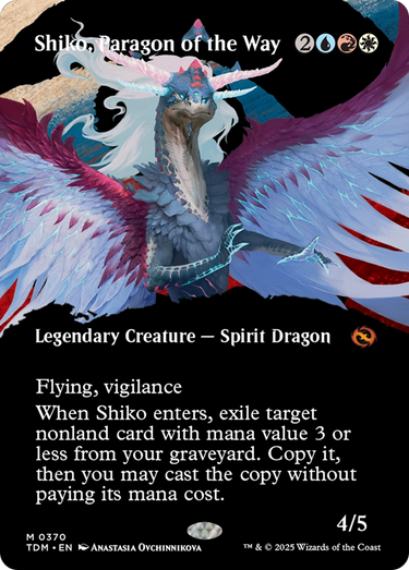 Shiko, Paragon of the Way (Borderless) (TDM-370) - Tarkir: Dragonstorm: (Showcase) (Borderless)