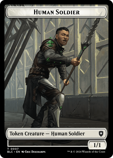Human Soldier // Wolf (0035) Double-Sided Token (BLC-7 // 35) - Bloomburrow Commander Tokens