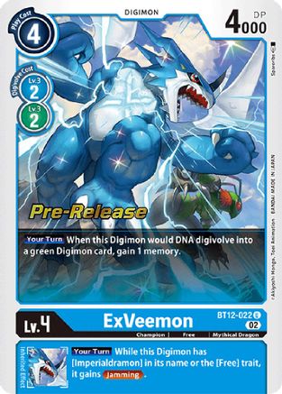 ExVeemon (BT12-022) - Across Time Pre-Release Cards Foil