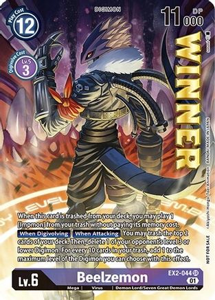 Beelzemon (April 2023 Beelzemon Special) (EX2-044) - Starter Deck 14: Beelzemon Advanced Deck Set Pre-Release Cards Foil