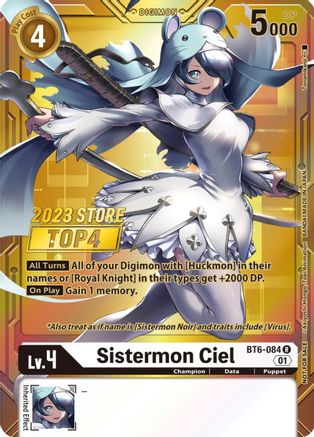 Sistermon Ciel (2023 Store Top 4) (BT6-084) - Double Diamond Foil