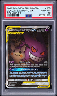 Gengar & Mimikyu GX Team Up Full Art #165 PSA 10