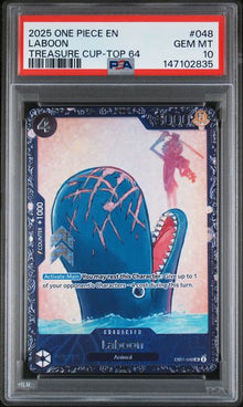 [CONSIGNMENT] Laboon Treasure Cup Top 64 #048 PSA 10 – One Piece Promo (2025)