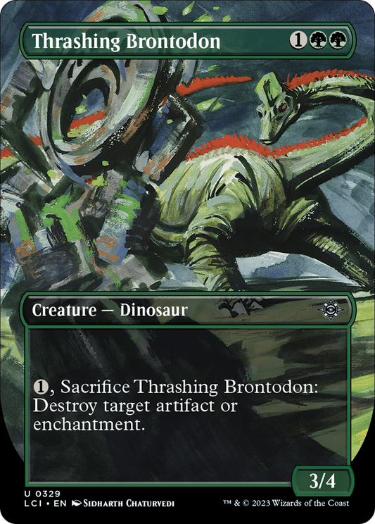 Thrashing Brontodon (LCI-329) - The Lost Caverns of Ixalan (Borderless) Foil