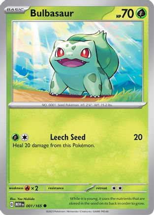 Bulbasaur - 001/165 1 - SV Scarlet & Violet 151 Reverse Holofoil