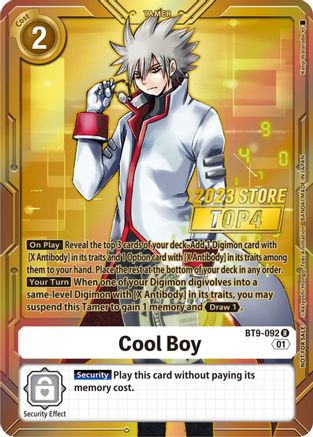 Cool Boy (2023 Store Top 4) (BT9-092) - X Record Foil