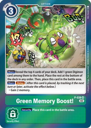 Green Memory Boost! (Resurgence Booster Reprint) (P-038) - Resurgence Booster Foil