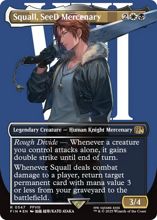 Squall, SeeD Mercenary (Borderless) (Surge Foil) (FIN-547) - FINAL FANTASY Foil