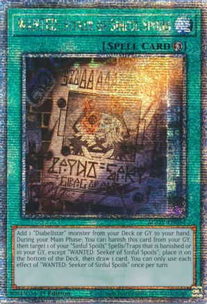 [Consignment] WANTED: Seeker of Sinful Spoils (Quarter Century Secret Rare) (AGOV-EN054) - Age of Overlord 1st Edition