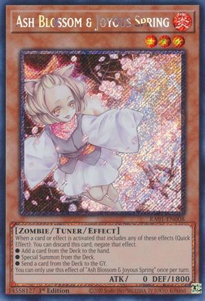 Ash Blossom & Joyous Spring (Platinum Secret Rare) (RA01-EN008) - 25th Anniversary Rarity Collection 1st Edition