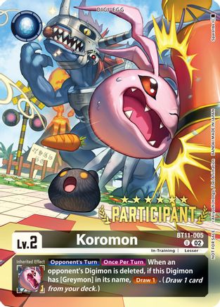 Koromon (Digimon 3-On-3 Participation) (BT11-005) - Dimensional Phase Foil