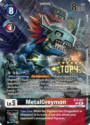 MetalGreymon (Digimon 3-On-3 Top 4) (BT8-067) - New Awakening Foil