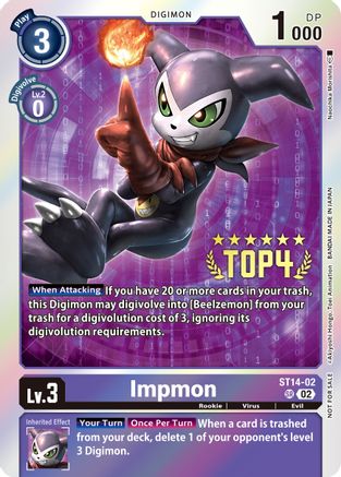 Impmon (Digimon 3-On-3 Top 4) (ST14-02) - Starter Deck 14: Beelzemon Advanced Deck Set Foil