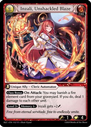 Inzali, Unshackled Blaze (112) - Alchemical Revolution Foil