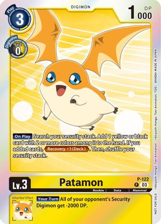 Patamon - P-122 (Tamer Party Pack -The Beginning- Ver. 2.0) (P-122) - Digimon Promotion Cards Foil