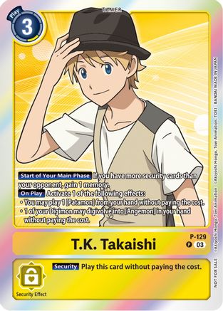 T.K. Takaishi - P-129 (Tamer Party Pack -The Beginning- Ver. 2.0) (P-129) - Digimon Promotion Cards Foil