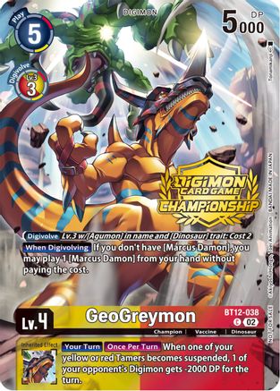 GeoGreymon (Championship 2023 Tamers Pack) (BT12-038) - Across Time Foil