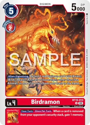 Birdramon (BT15-013) - Exceed Apocalypse