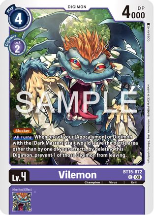 Vilemon (BT15-072) - Exceed Apocalypse