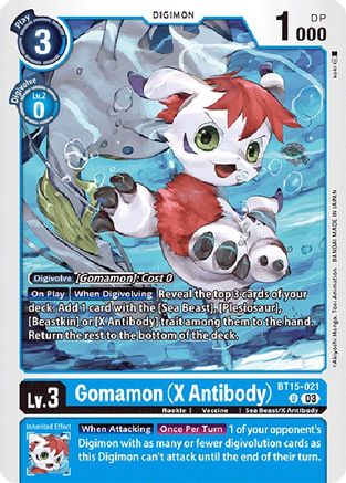 Gomamon (X Antibody) (BT15-021) - Exceed Apocalypse